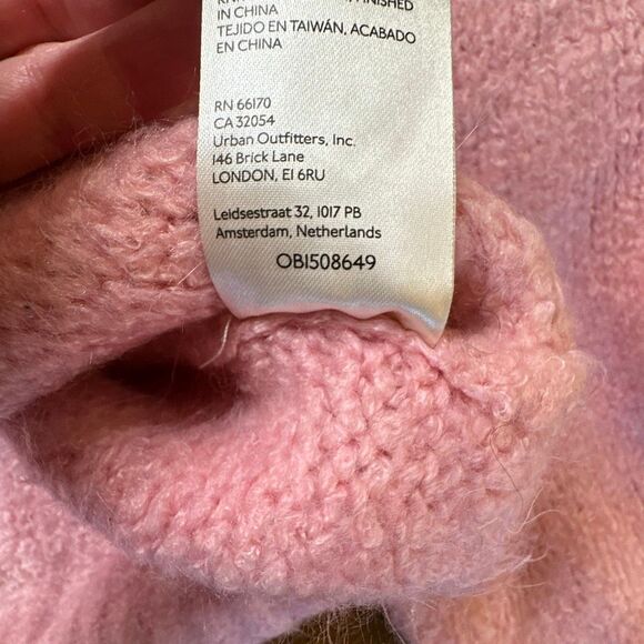Free People Bradley Sweater Pink Small  Knitted Pullover Cropped Boho Chunky - Picture 9 of 9